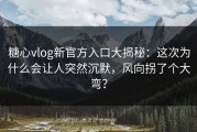 糖心vlog新官方入口大揭秘：这次为什么会让人突然沉默，风向拐了个大弯？