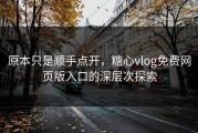 原本只是顺手点开，糖心vlog免费网页版入口的深层次探索