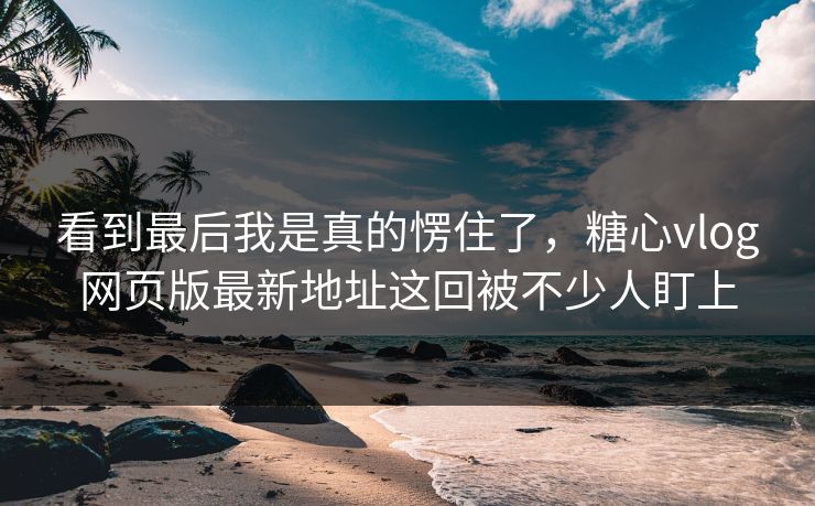 看到最后我是真的愣住了，糖心vlog网页版最新地址这回被不少人盯上
