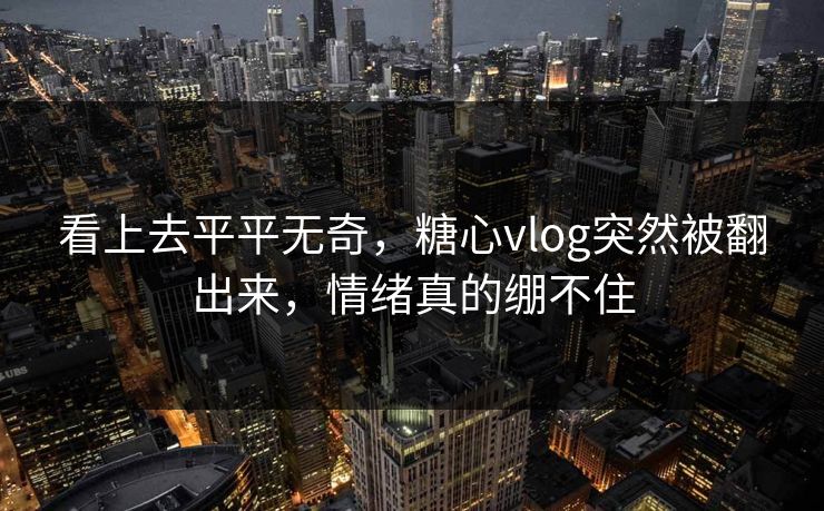 看上去平平无奇，糖心vlog突然被翻出来，情绪真的绷不住
