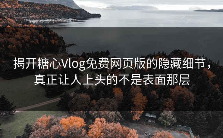 揭开糖心Vlog免费网页版的隐藏细节，真正让人上头的不是表面那层