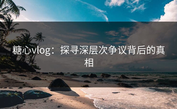 糖心vlog：探寻深层次争议背后的真相