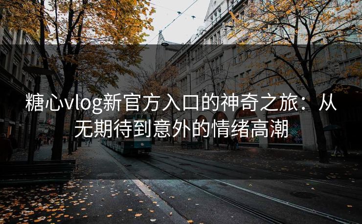 糖心vlog新官方入口的神奇之旅：从无期待到意外的情绪高潮