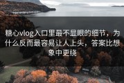 糖心vlog入口里最不显眼的细节，为什么反而最容易让人上头，答案比想象中更绕