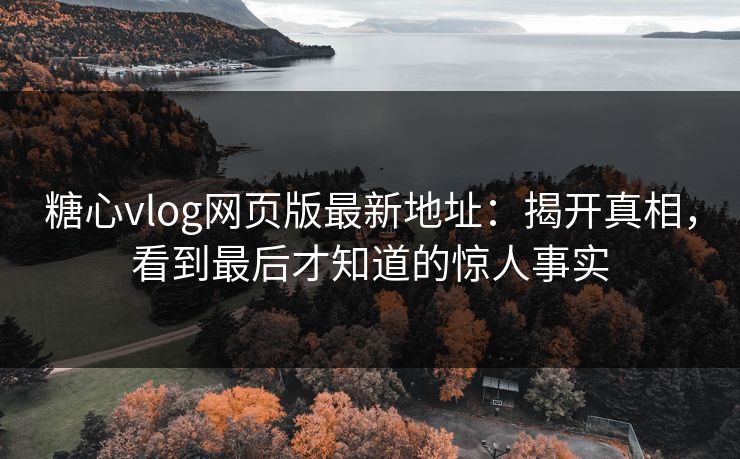 糖心vlog网页版最新地址：揭开真相，看到最后才知道的惊人事实