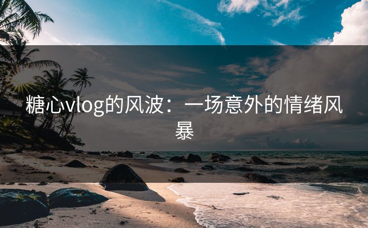 糖心vlog的风波:一场意外的情绪风暴 糖心vlog的风波:一场意外的情绪风暴