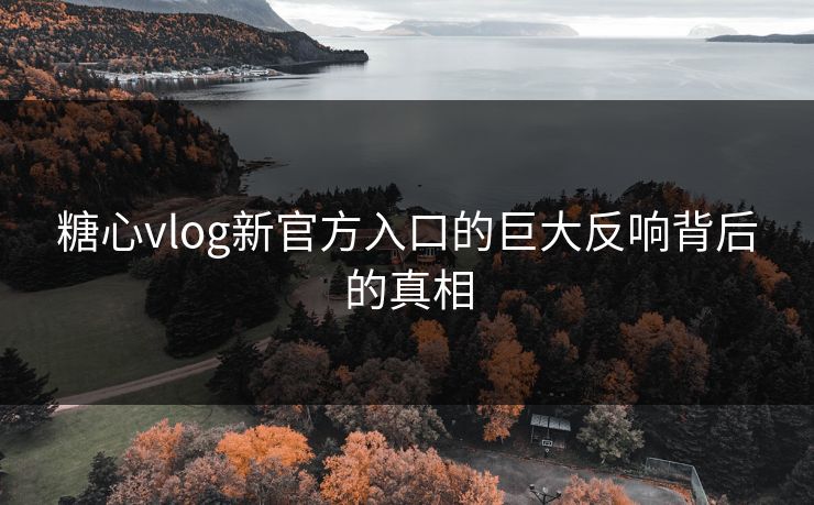 糖心vlog新官方入口的巨大反响背后的真相 糖心vlog新官方入口的巨大反响背后的真相