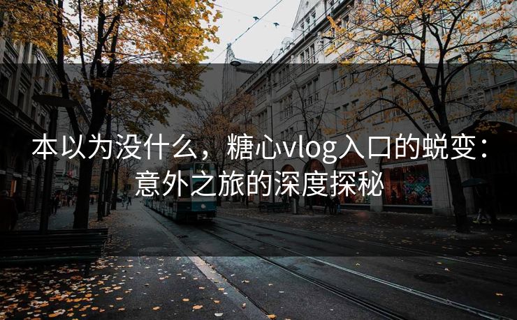 本以为没什么，糖心vlog入口的蜕变：意外之旅的深度探秘