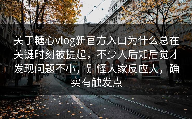 关于糖心vlog新官方入口为什么总在关键时刻被提起，不少人后知后觉才发现问题不小，别怪大家反应大，确实有触发点