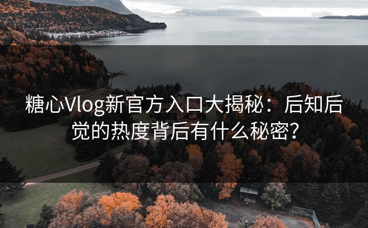 糖心Vlog新官方入口大揭秘:后知后觉的热度背后有什么秘密? 糖心Vlog新官方入口大揭秘:后知后觉的热度背后有什么秘密?