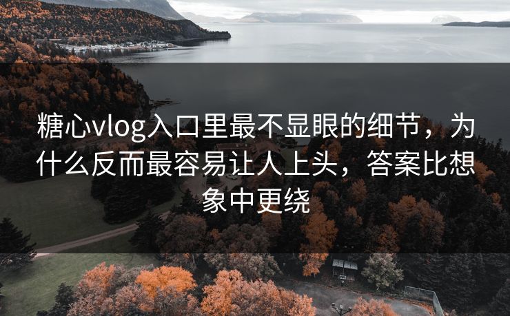 糖心vlog入口里最不显眼的细节,为什么反而最容易让人上头,答案比想象中更绕 糖心vlog入口里最不显眼的细节,为什么反而最容易让人上头,答案比想象中更绕